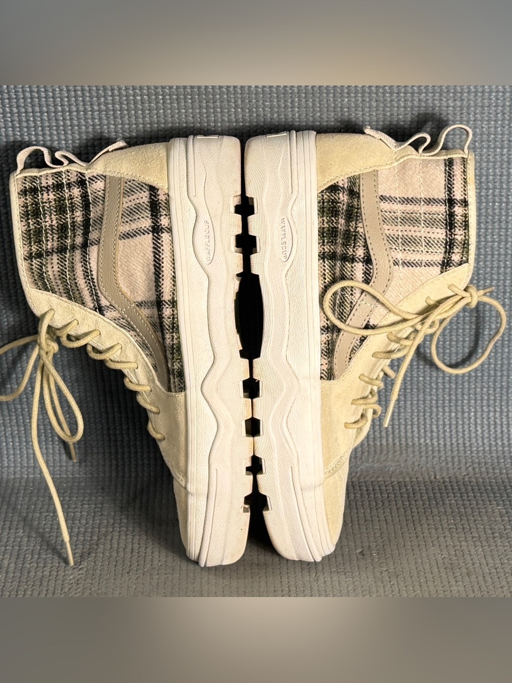 Vans Sentry Sk8-Hi Top Plaid Turtledove Ultra Cushion Sneakers Women’s Size 6.5 - Picture 6 of 9